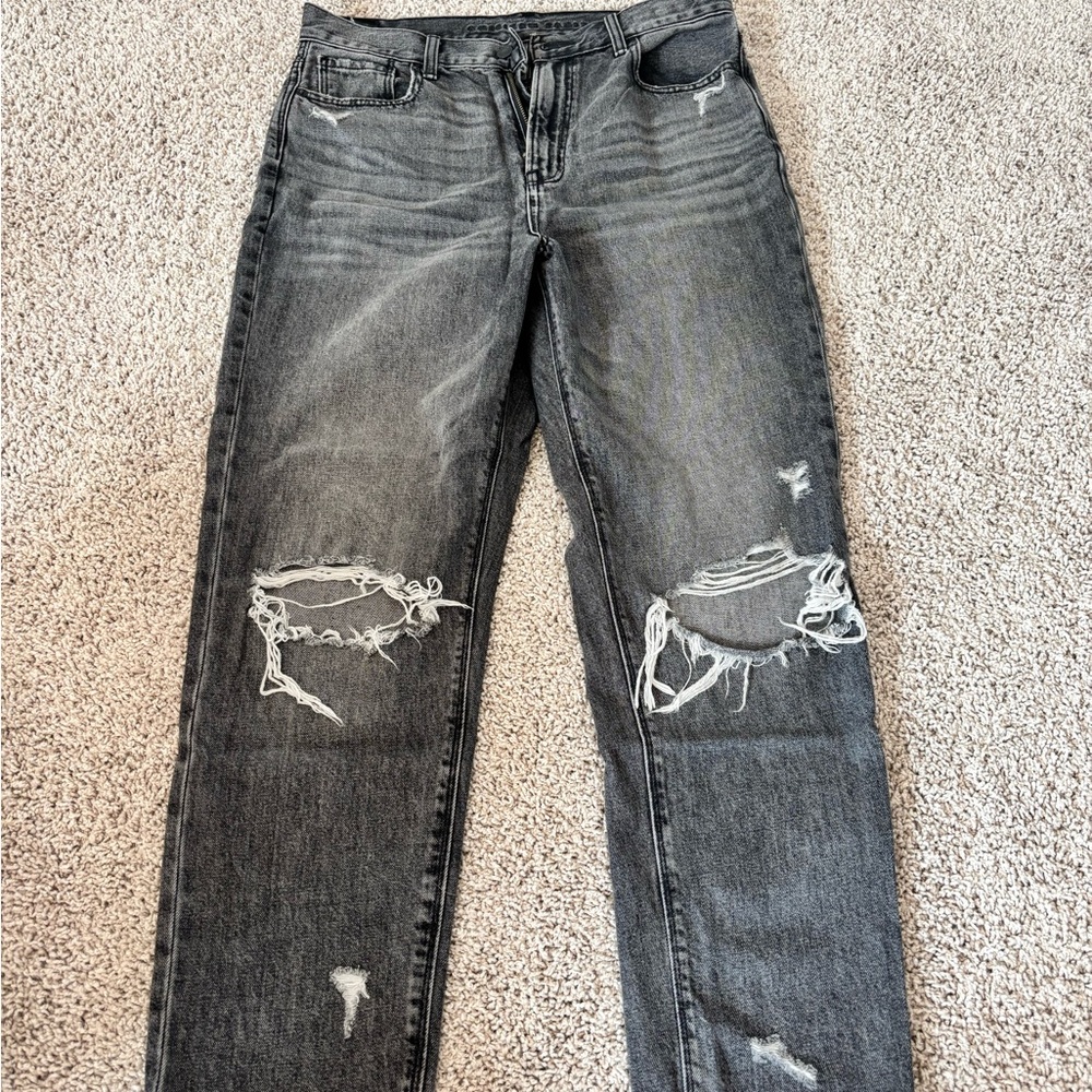 American Eagle Outfitters high rise distressed jeans